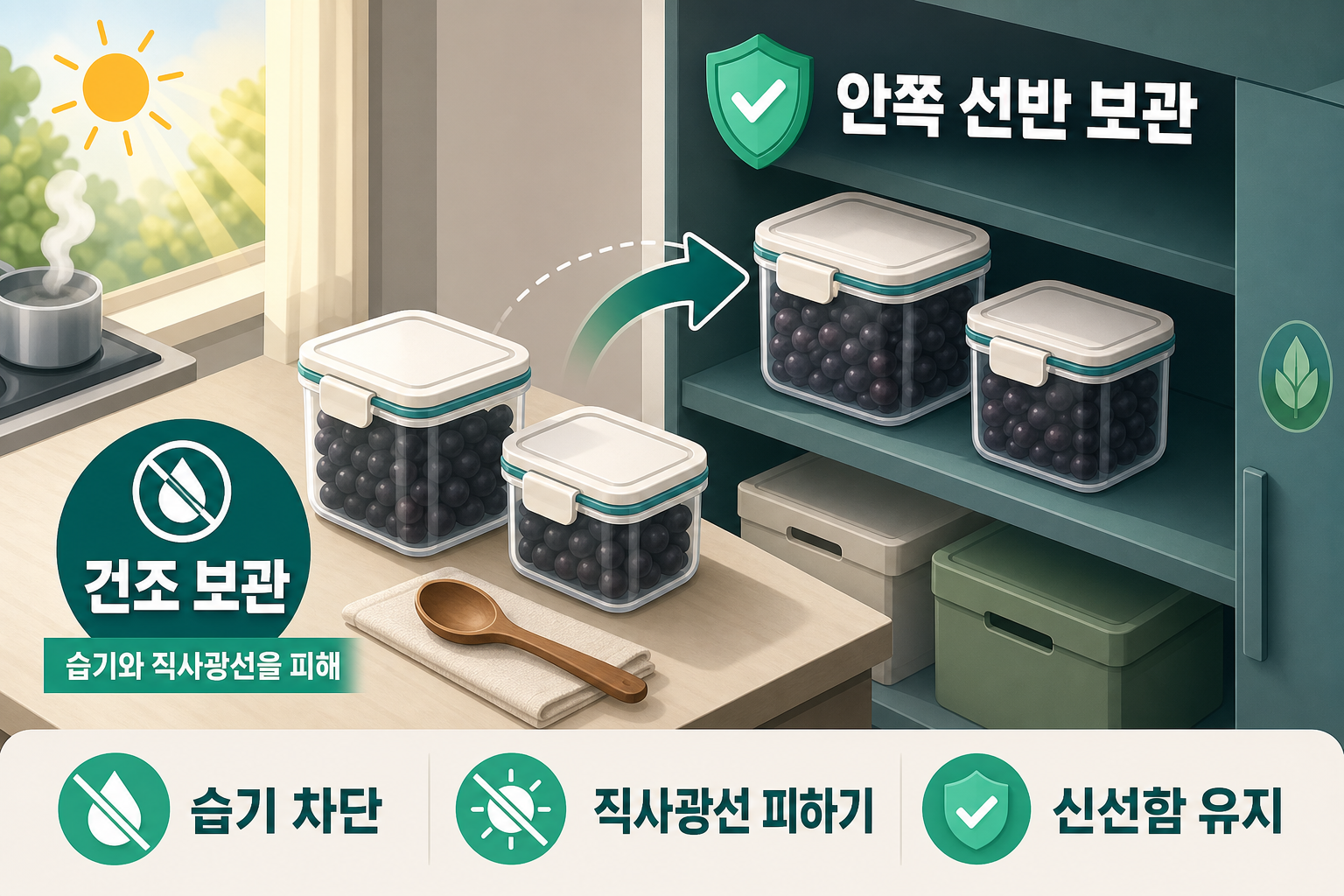 습기와 빛부터 차단하기